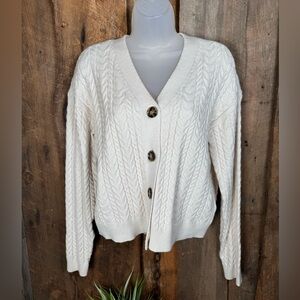 Cyrus Cream Cable Knit Cardigan- size small